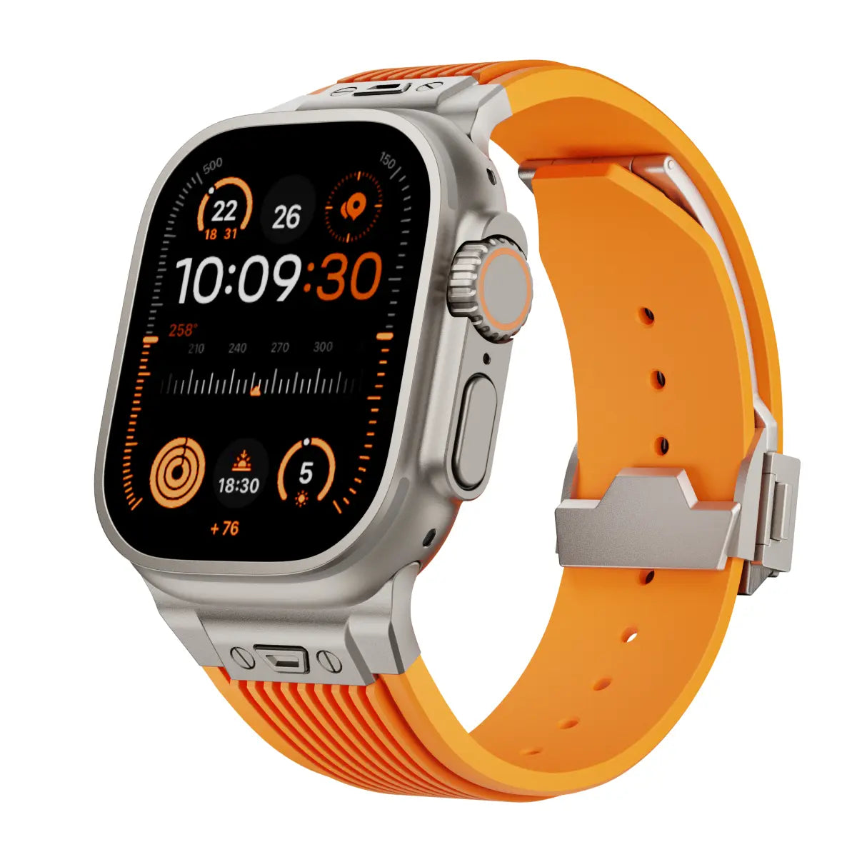Bracelet silicone élastique liquide Apple Watch (orange)