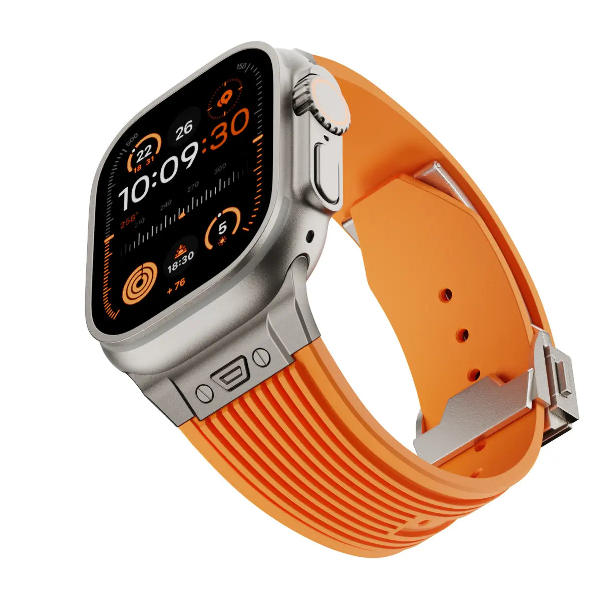 Bracelet silicone élastique liquide Apple Watch (orange)