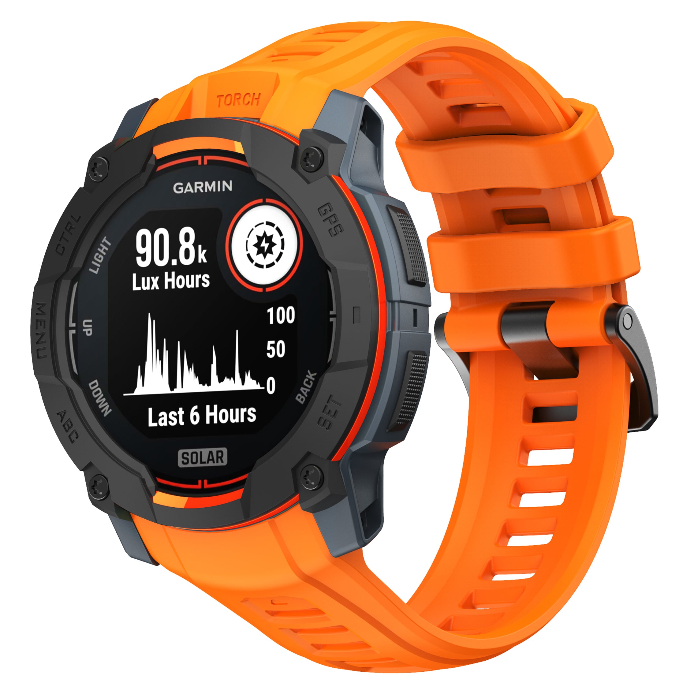 Bracelet silicone 'perfect fit' Garmin Instinct 3 - 50mm (orange)
