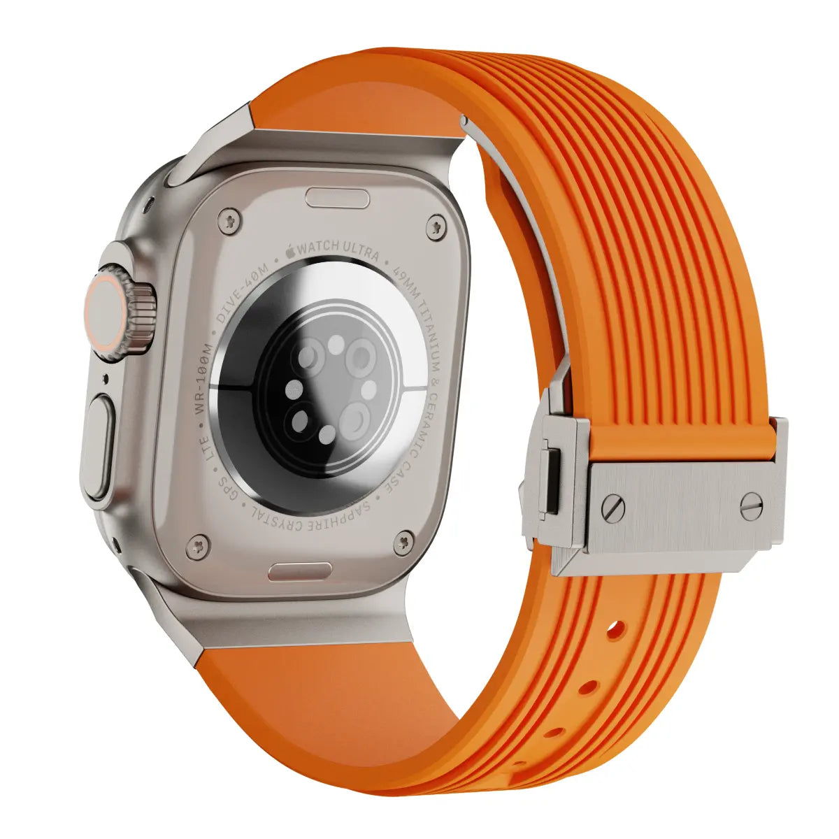 Bracelet silicone élastique liquide Apple Watch (orange)