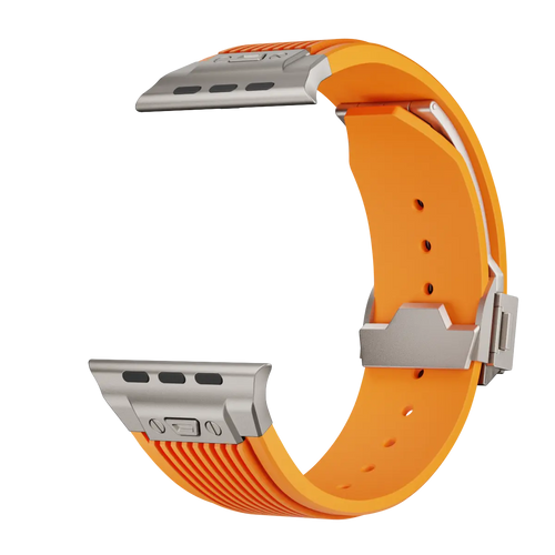 Bracelet silicone élastique liquide Apple Watch (orange)