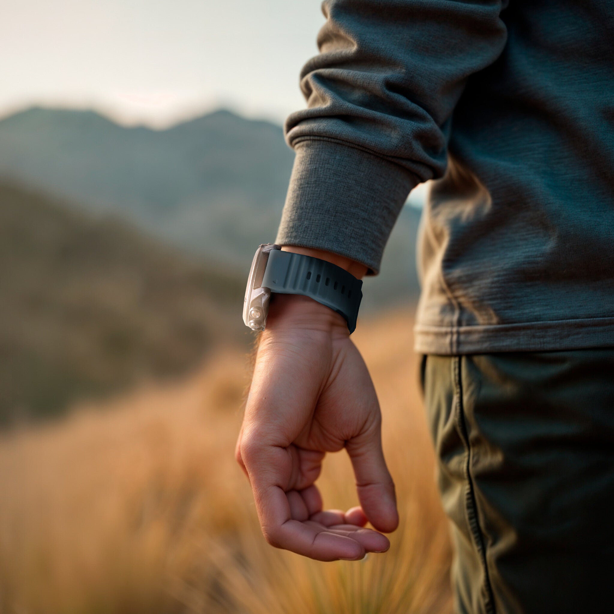 Bracelet silicone Outdoor Garmin Quatix 8 - 51mm (grisbleu)