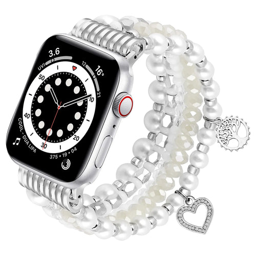 Bracelet en perles Apple Watch (blanc)