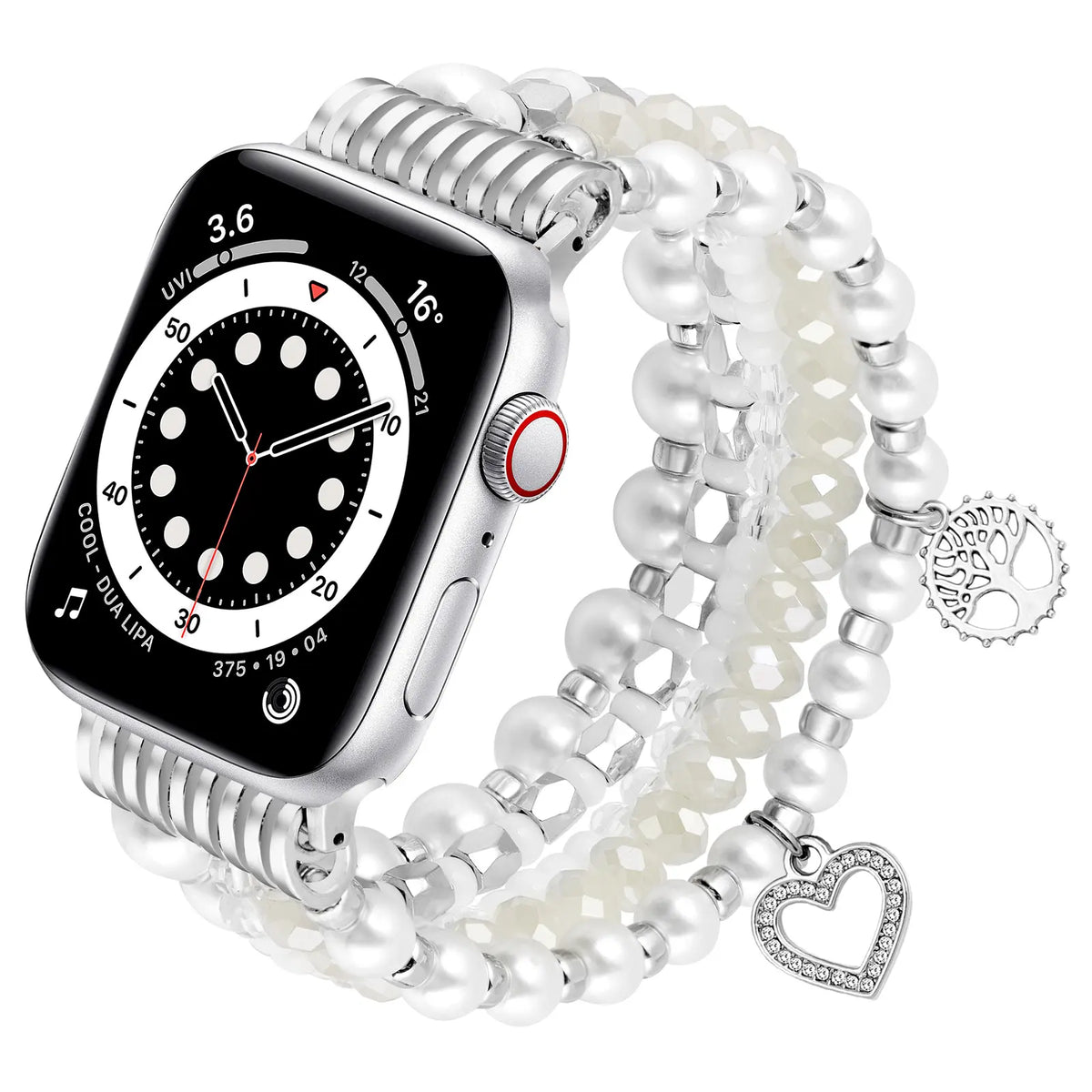 Bracelet en perles Apple Watch (blanc)