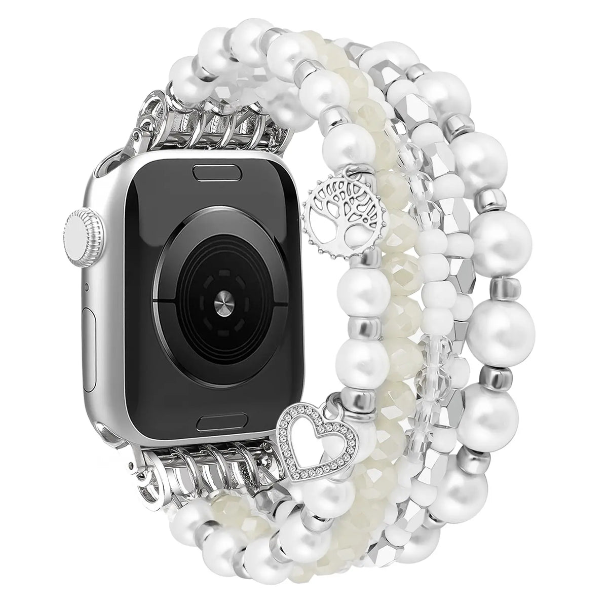Bracelet en perles Apple Watch (blanc)