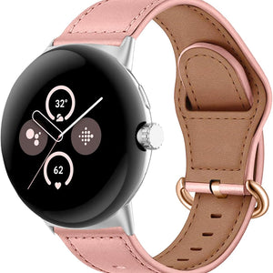 Google Pixel Watch 4 - 41mm Leather Buckle Strap (Pink)