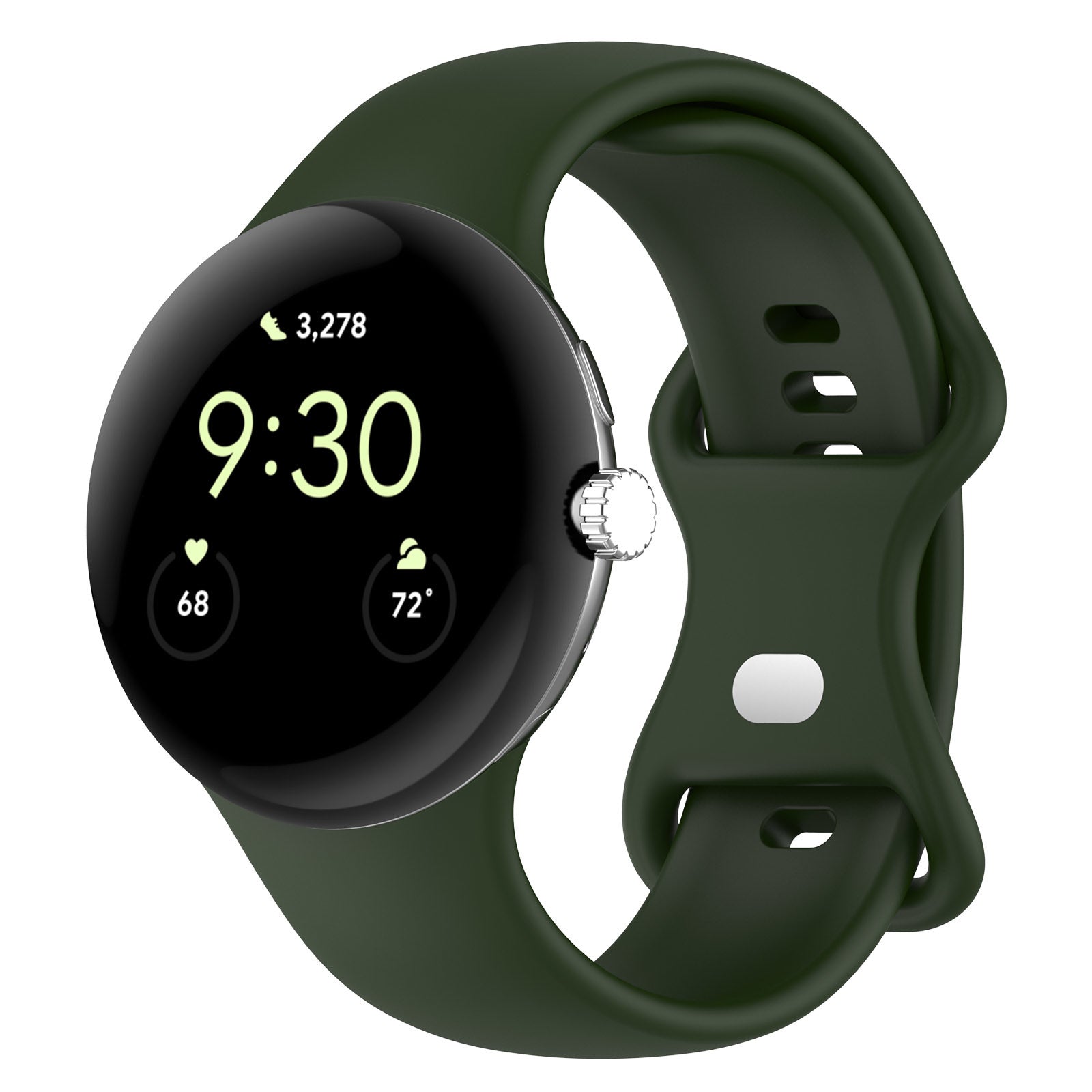 Bracelet silicone classique Google Pixel Watch 4 - 41mm (vert foncé)