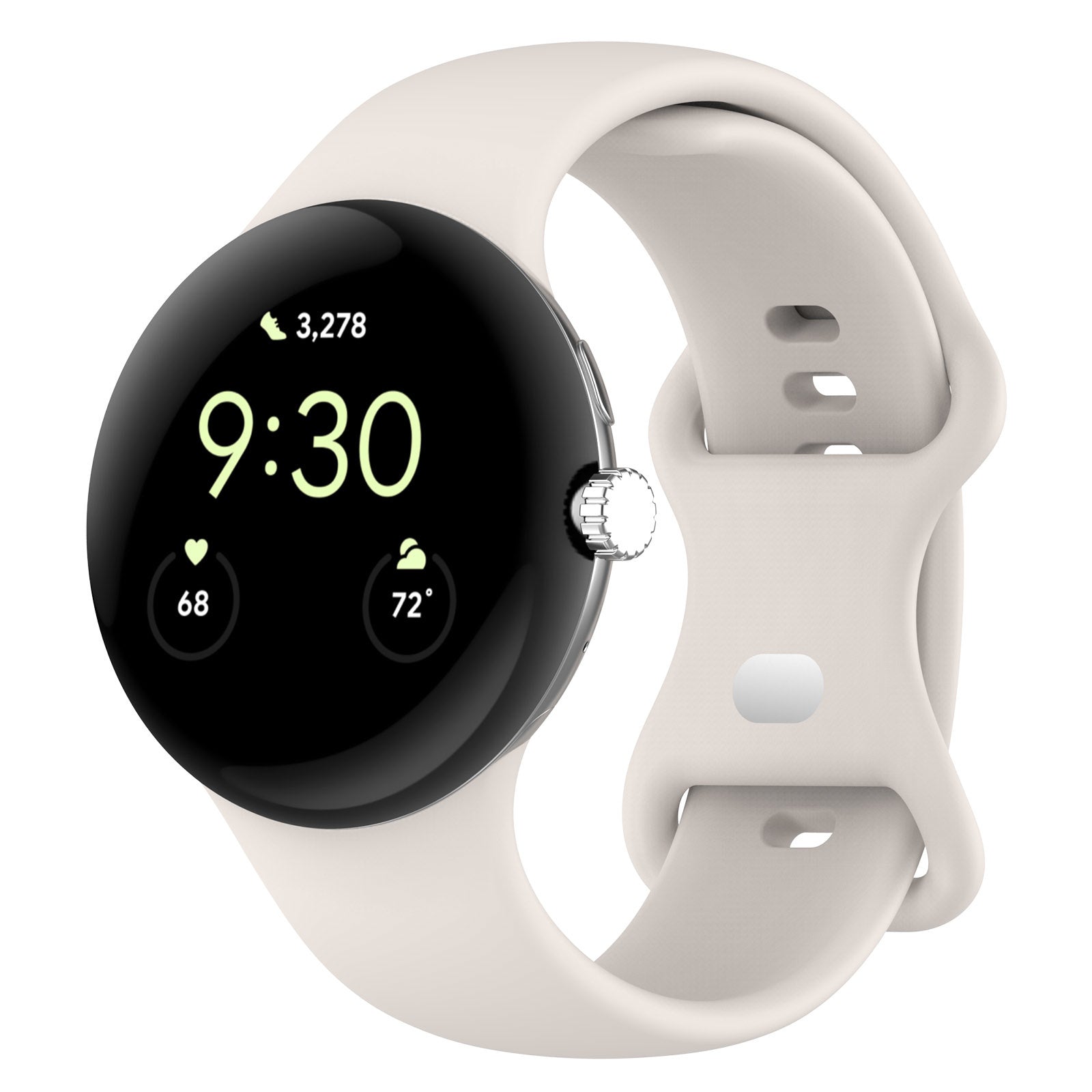 Bracelet silicone classique Google Pixel Watch 4 - 41mm (sable blanc)