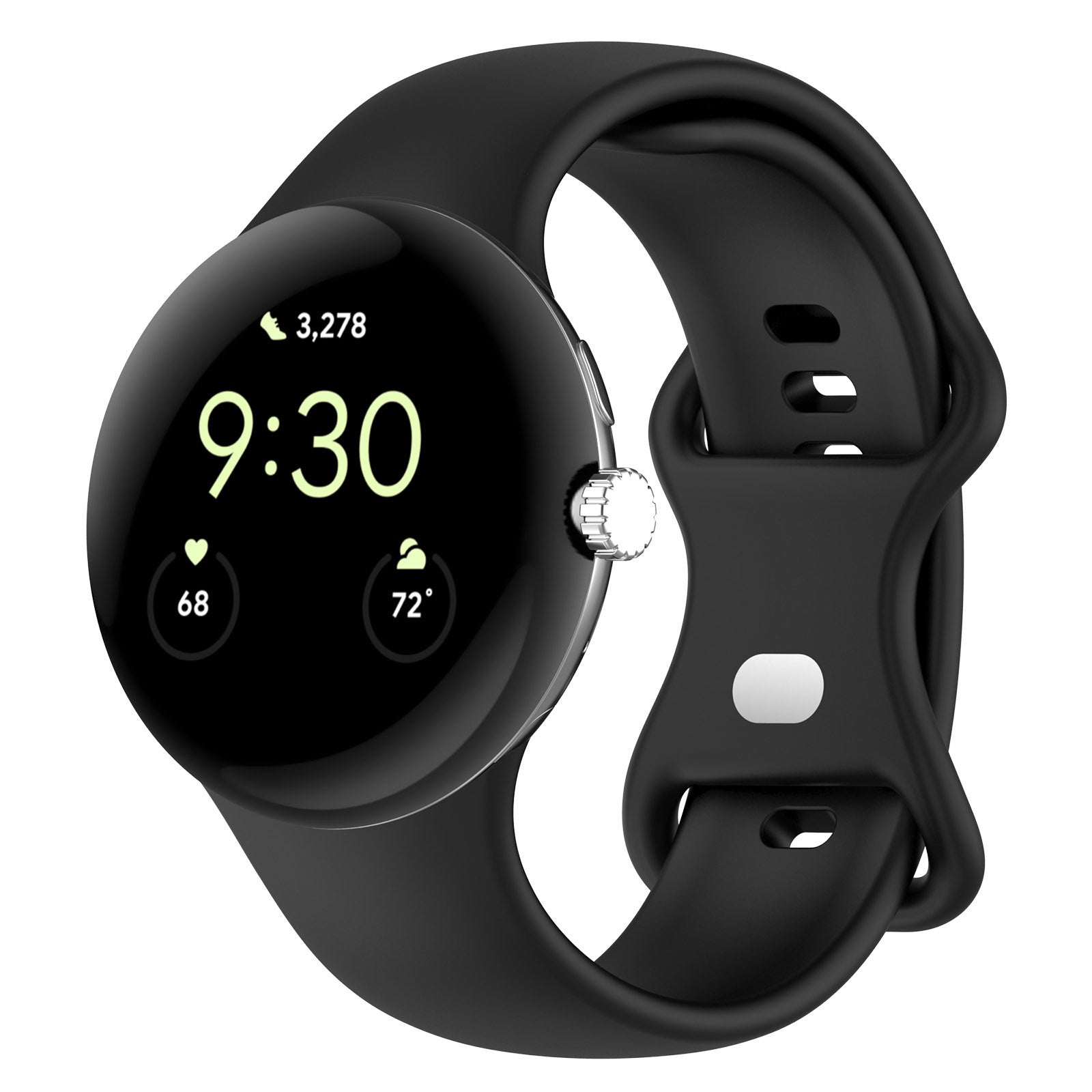 Bracelet silicone classique Google Pixel Watch 4 - 41mm (noir)