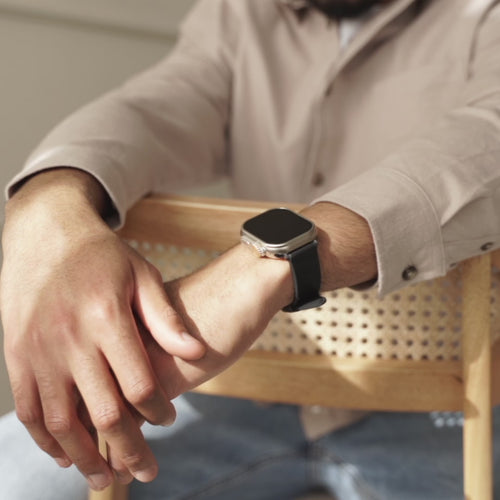 Bandz Bracelet cuir 'Classique' Apple Watch (noir)