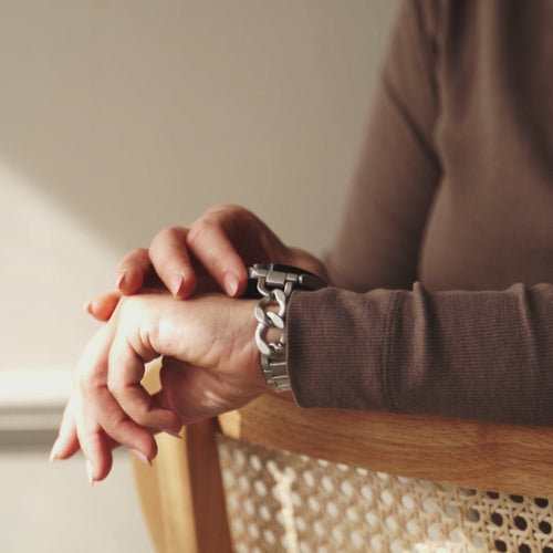 Bracelet chaîne en acier Siltcon Auréa (lumière stellaire)
