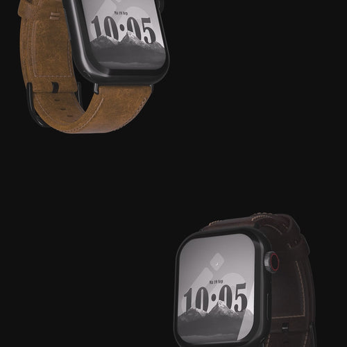 Bracelet cuir Apple Watch (marron foncé)