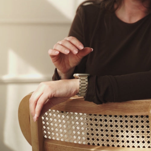 Bracelet acier inoxydable Fitbit Sense (champagne doré)