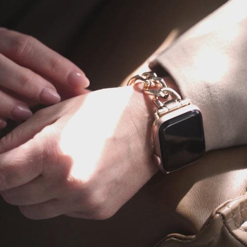Bracelet chaîne acier Apple Watch (lumiére stellaire)