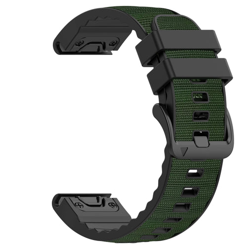 Bracelet hybride nylon Garmin Quatix 8 Pro - 47mm (vert militaire)