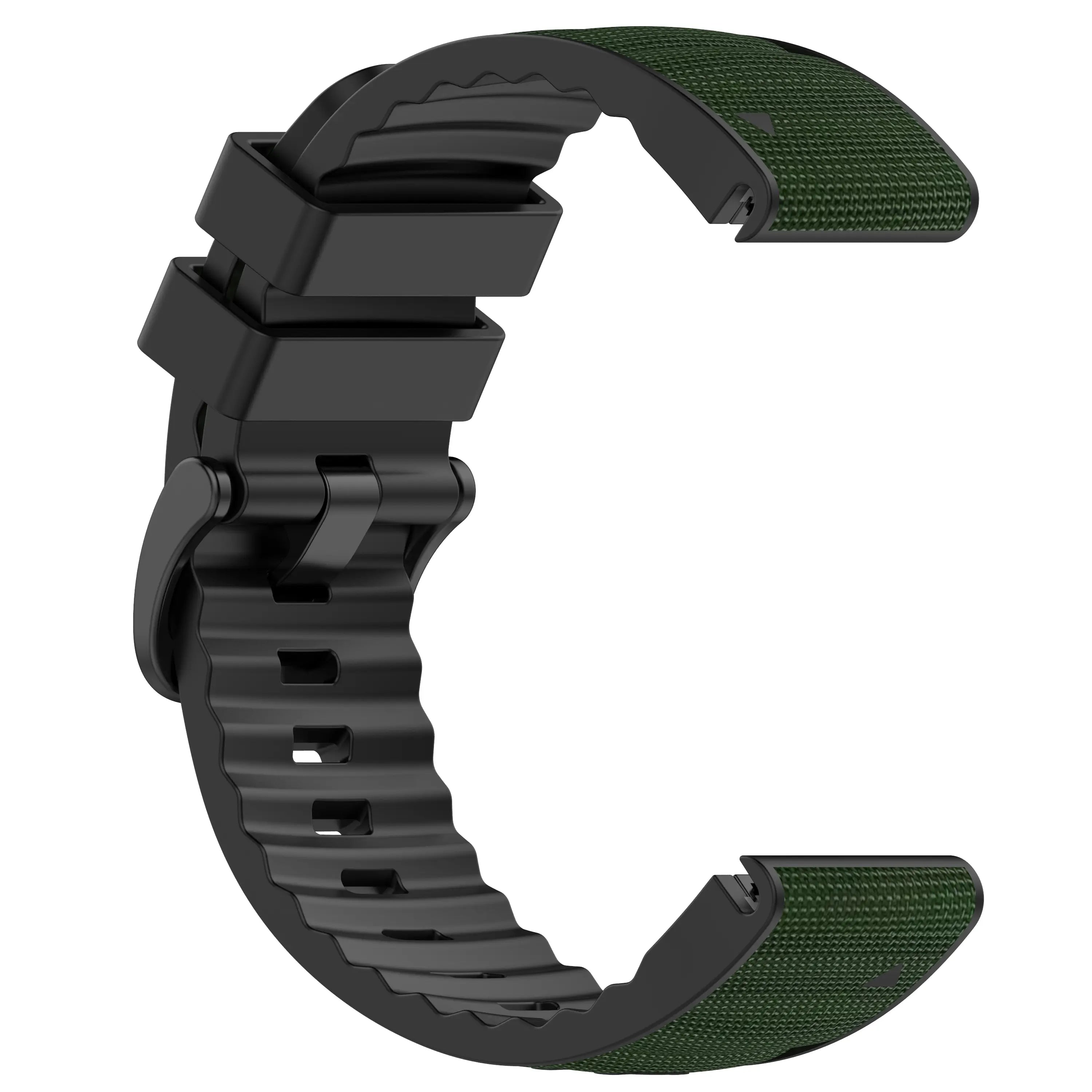 Bracelet hybride nylon Garmin Quatix 8 Pro - 47mm (vert militaire)