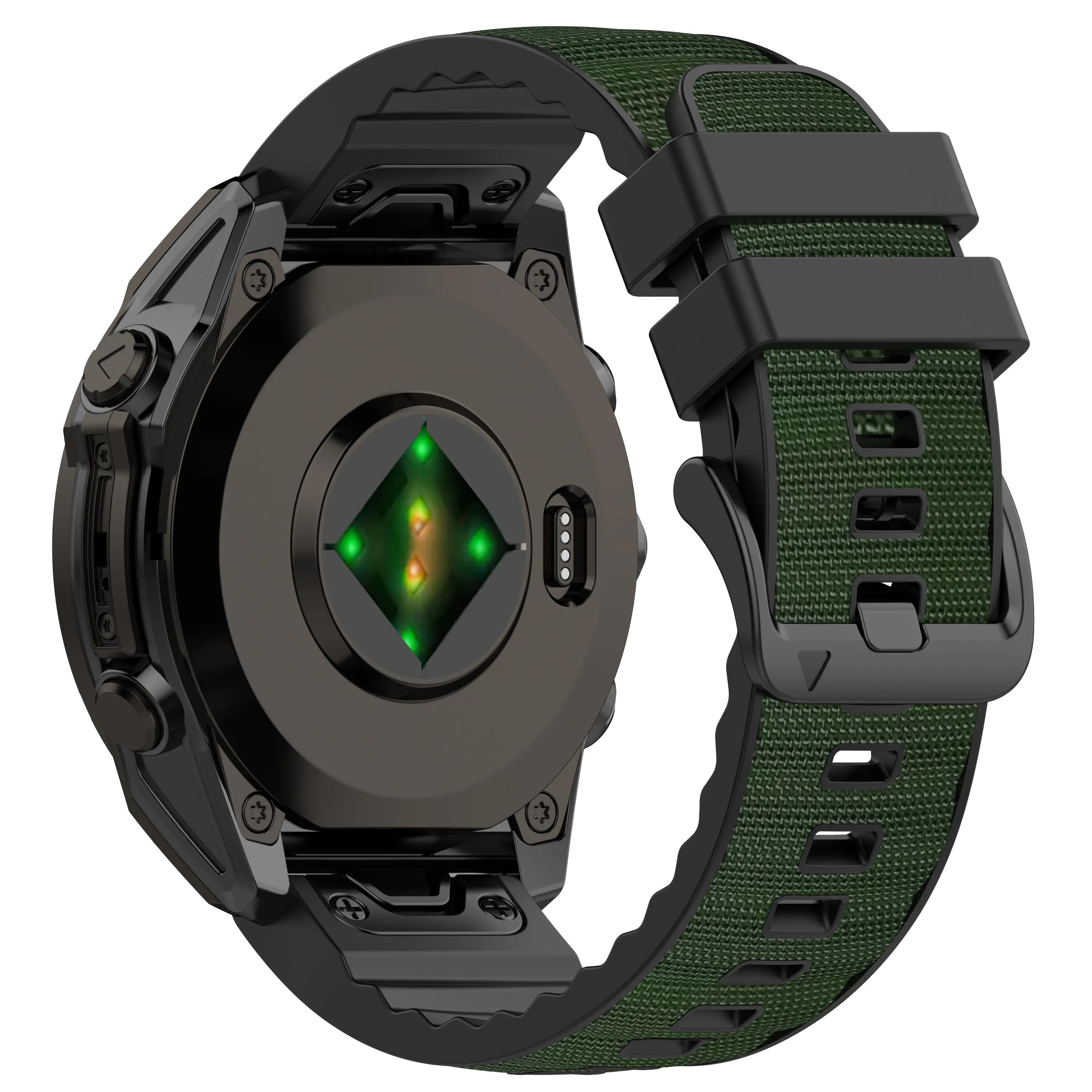Bracelet hybride nylon Garmin Quatix 8 Pro - 47mm (vert militaire)