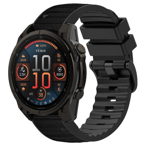 Garmin Fenix 5/6 Hybrid Nylon Strap (Black)