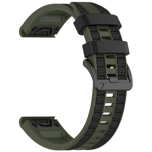 Bracelet sport grain Garmin D2 Mach 1 Pro (vert militaire/multicolore)