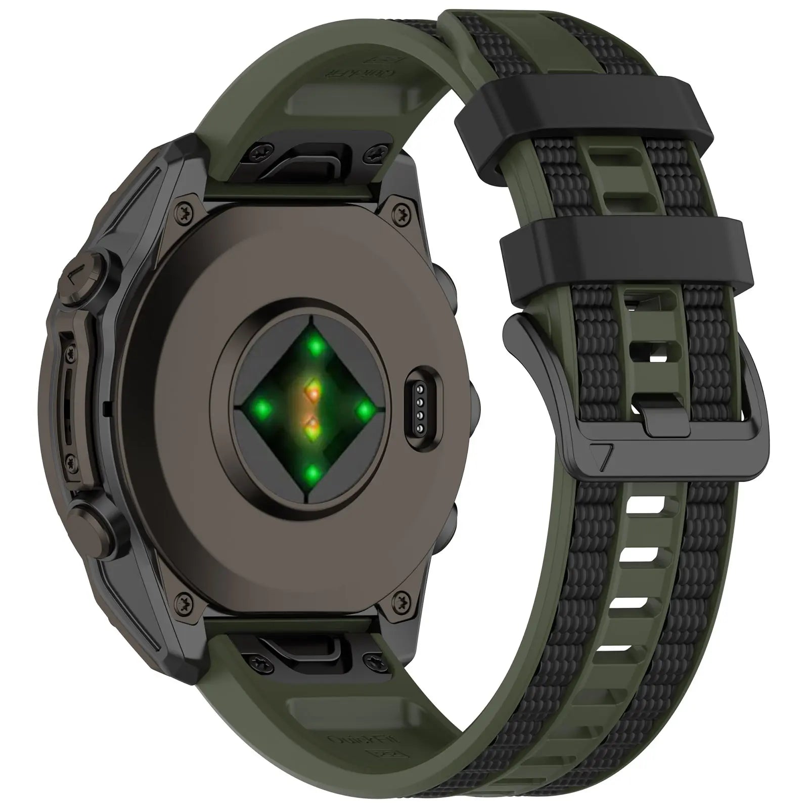 Bracelet sport grain Garmin D2 Mach 1 Pro (vert militaire/multicolore)