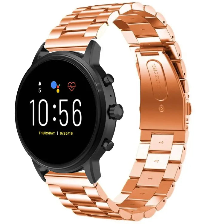 Bracelet acier Fossil Gen 4 Explorist HR (rose doré)