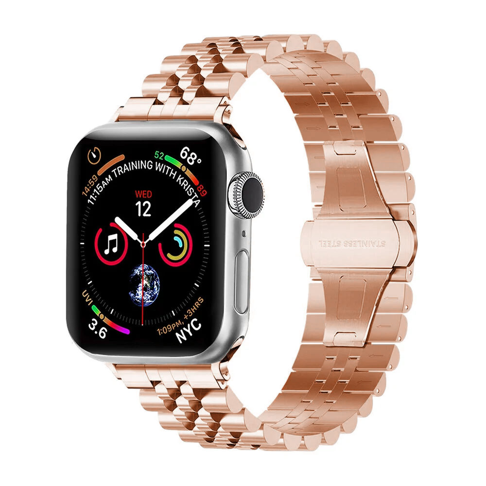 Bracelet acier Jubilee Apple Watch Ultra (or rose)