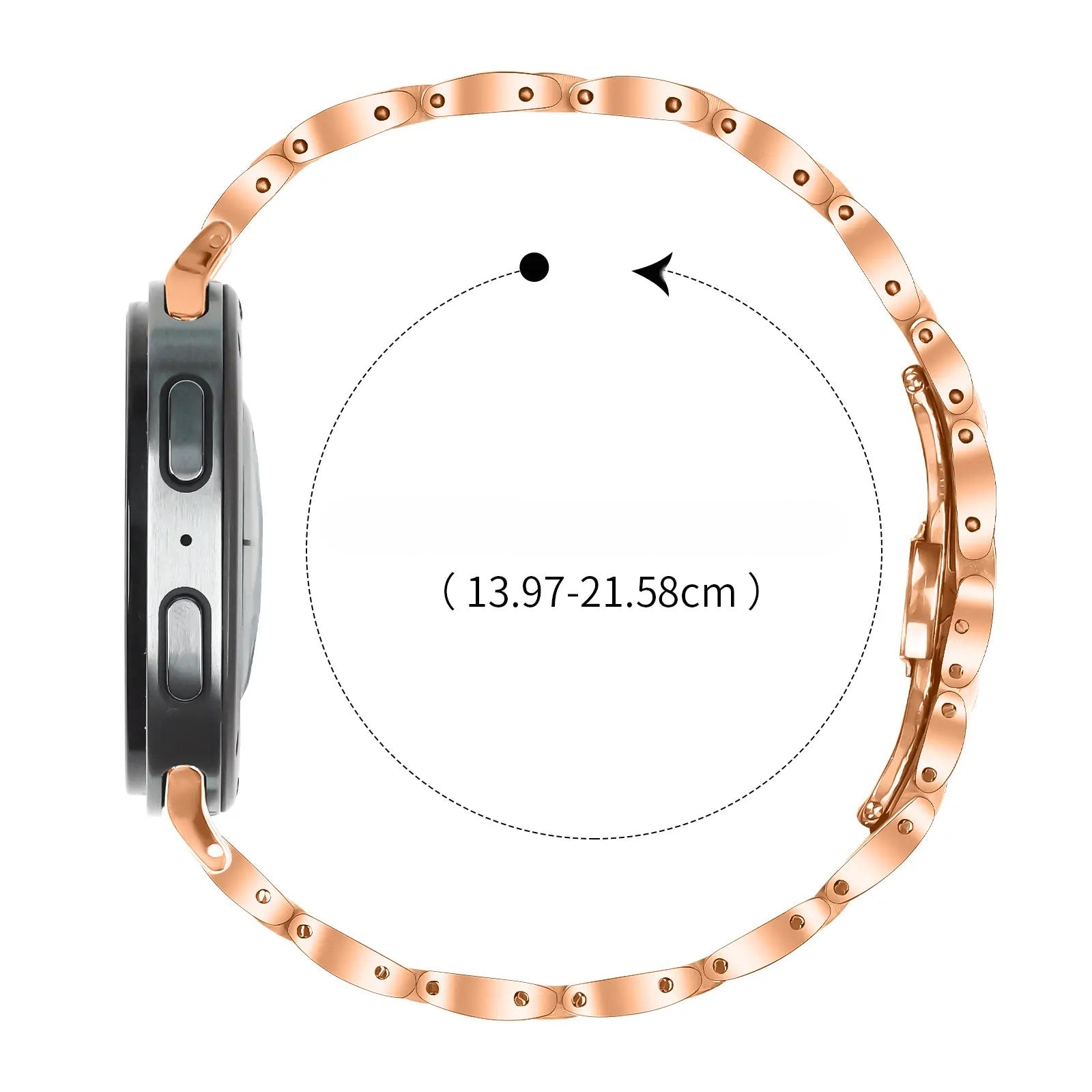 Bracelet acier fin Samsung Galaxy Watch 8 Classic (or rose)