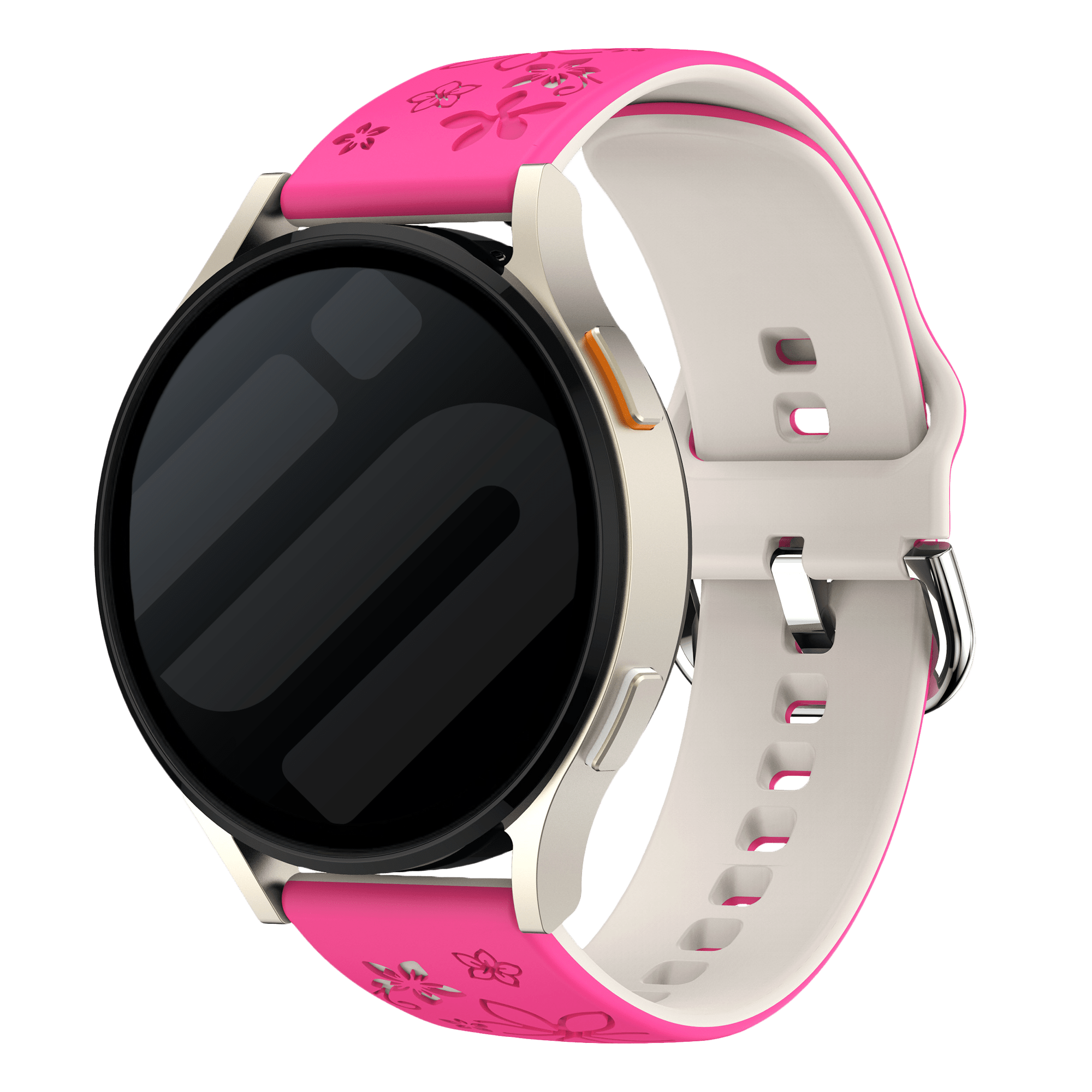 Bracelet silicone 'Fleur' Amazfit GTS 4 (rose vif /lumiere stellaire)