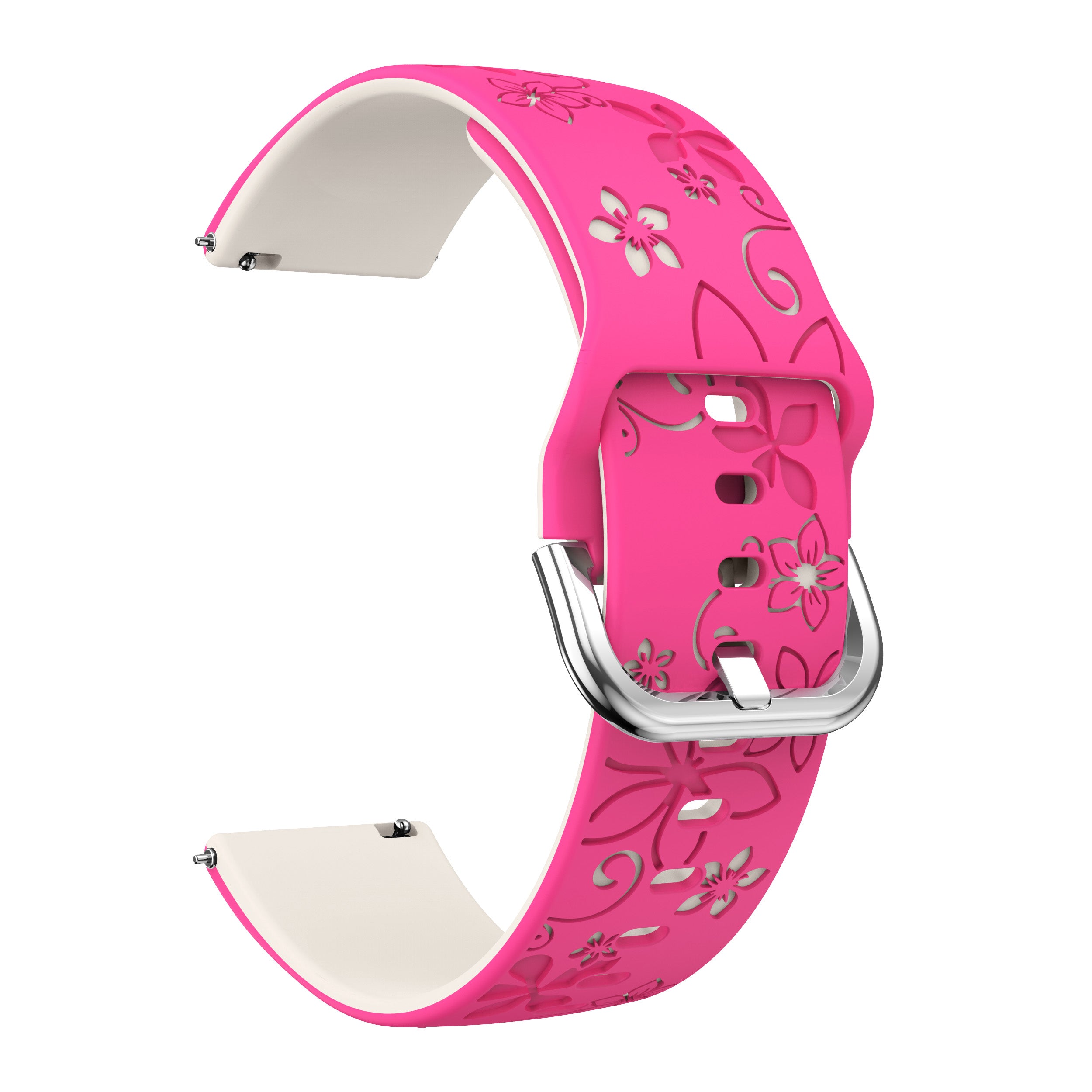 Bracelet silicone 'Fleur' Amazfit GTS 4 (rose vif /lumiere stellaire)
