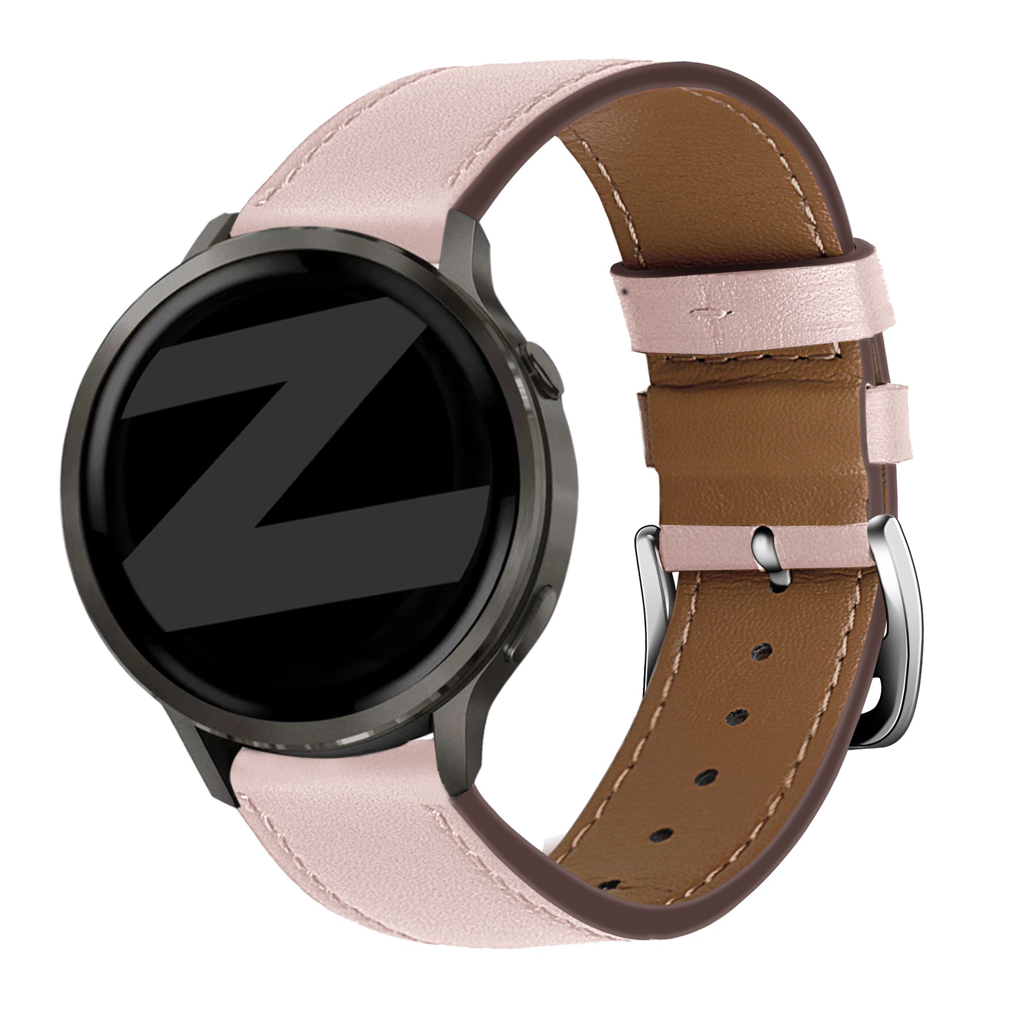Bandz Garmin Forerunner 255s Leather Strap 'Deluxe' (Pink)