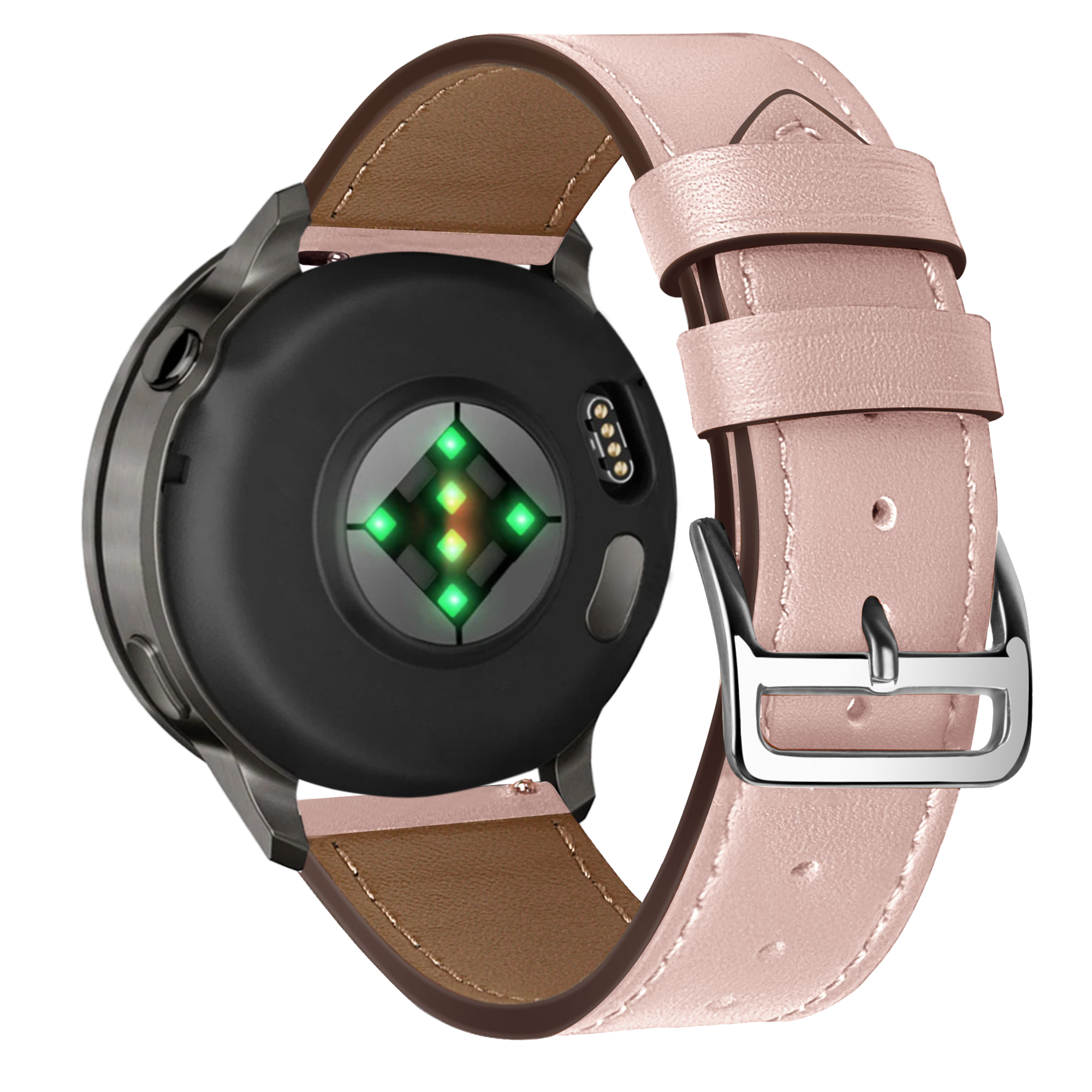 Bandz Garmin Forerunner 255s Leather Strap 'Deluxe' (Pink)