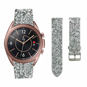 samsung-galaxy-watch-3-41mm-leder-glitzerarmband-s