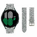 Samsung Galaxy Watch 4 44mm Glitter Leather Strap (Silver)