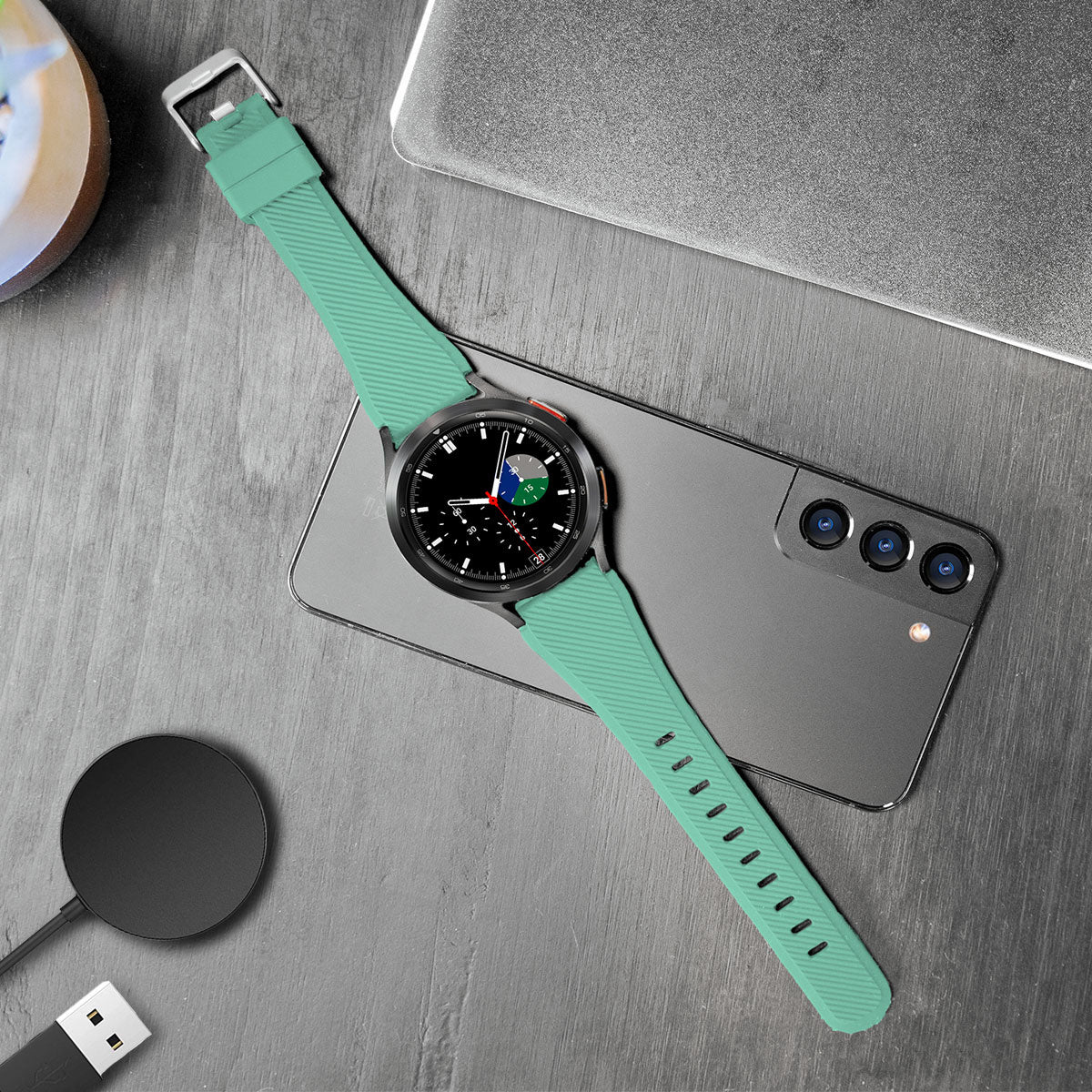 Bracelet silicone sergé Amazfit Active (aqua)