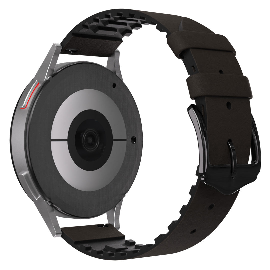 Bracelet silicone y cuir Honor Magic Watch 2 (marron)