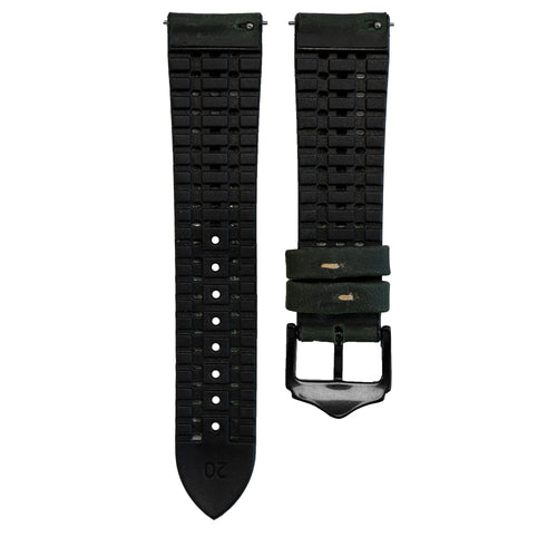 Bracelet silicone / cuir Samsung Galaxy Watch 3 41mm (vert)