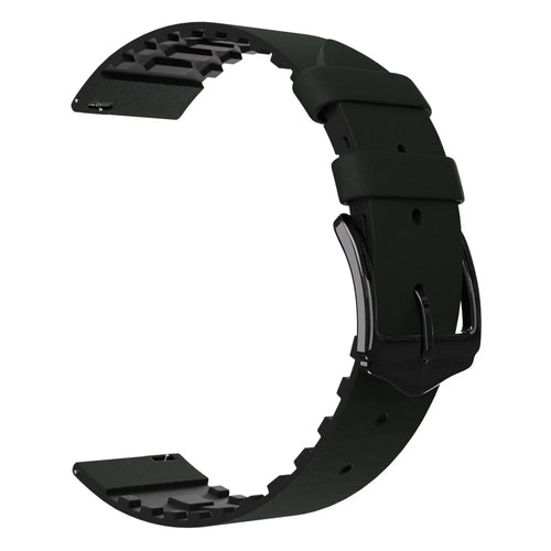 Bracelet silicone / cuir Samsung Galaxy Watch 3 41mm (vert)