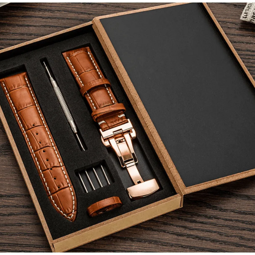 Amazfit Bip U (Pro) Luxury Leather Strap (Brown)