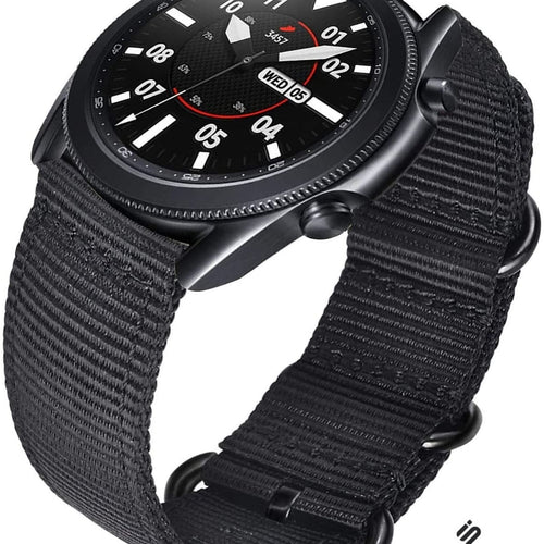 Bracelet nylon boucle Samsung Galaxy Watch 3 45mm (noir)