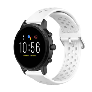 Bracelet silicone respirable Fossil Gen 4 Explorist HR (blanc)
