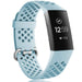 Bracelet silicone avec trous Fitbit Charge 4 (bleu clair)
