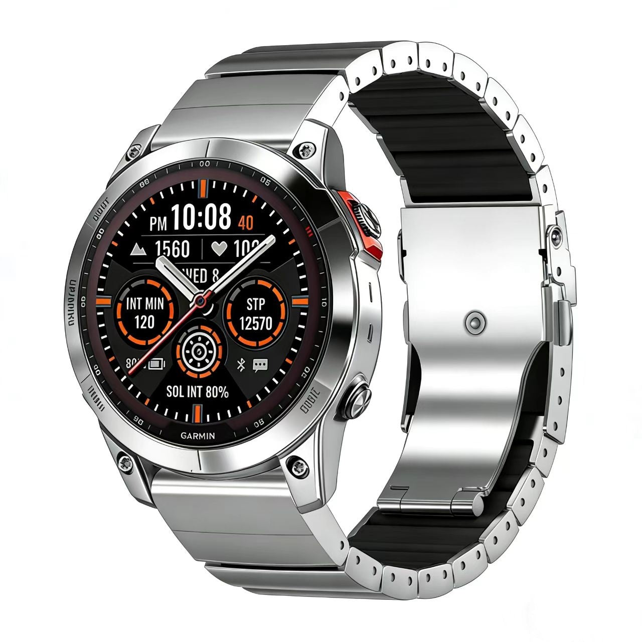 Garmin Quatix 8 - 51mm Titanium Hybrid Strap (Silver)