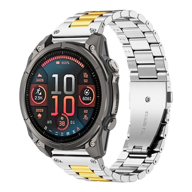 Bracelet acier premium Garmin Fenix 5s/6s (argent/or)