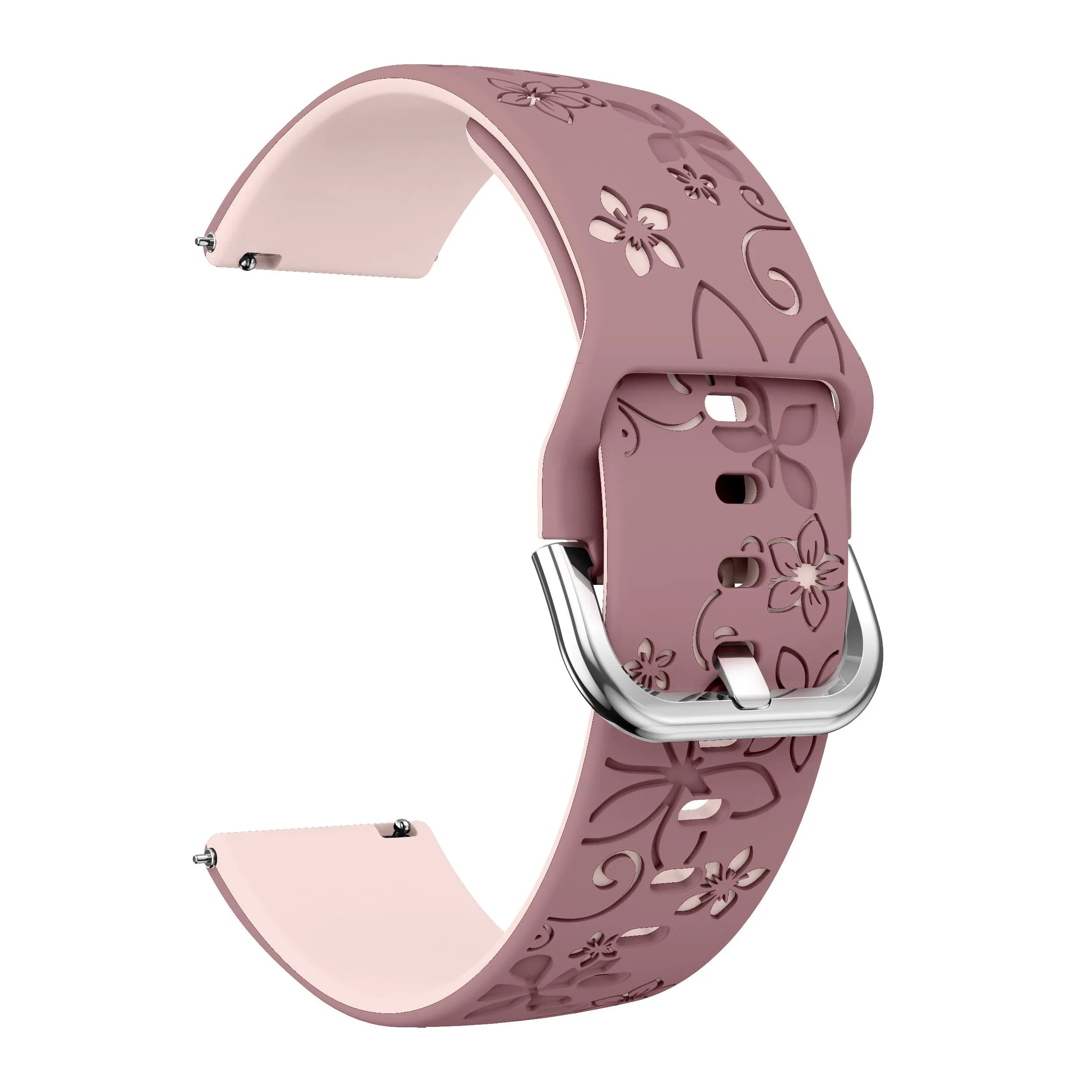 Coros Apex 42mm Flower Silicone Strap (Smoke Purple/Light Pink)