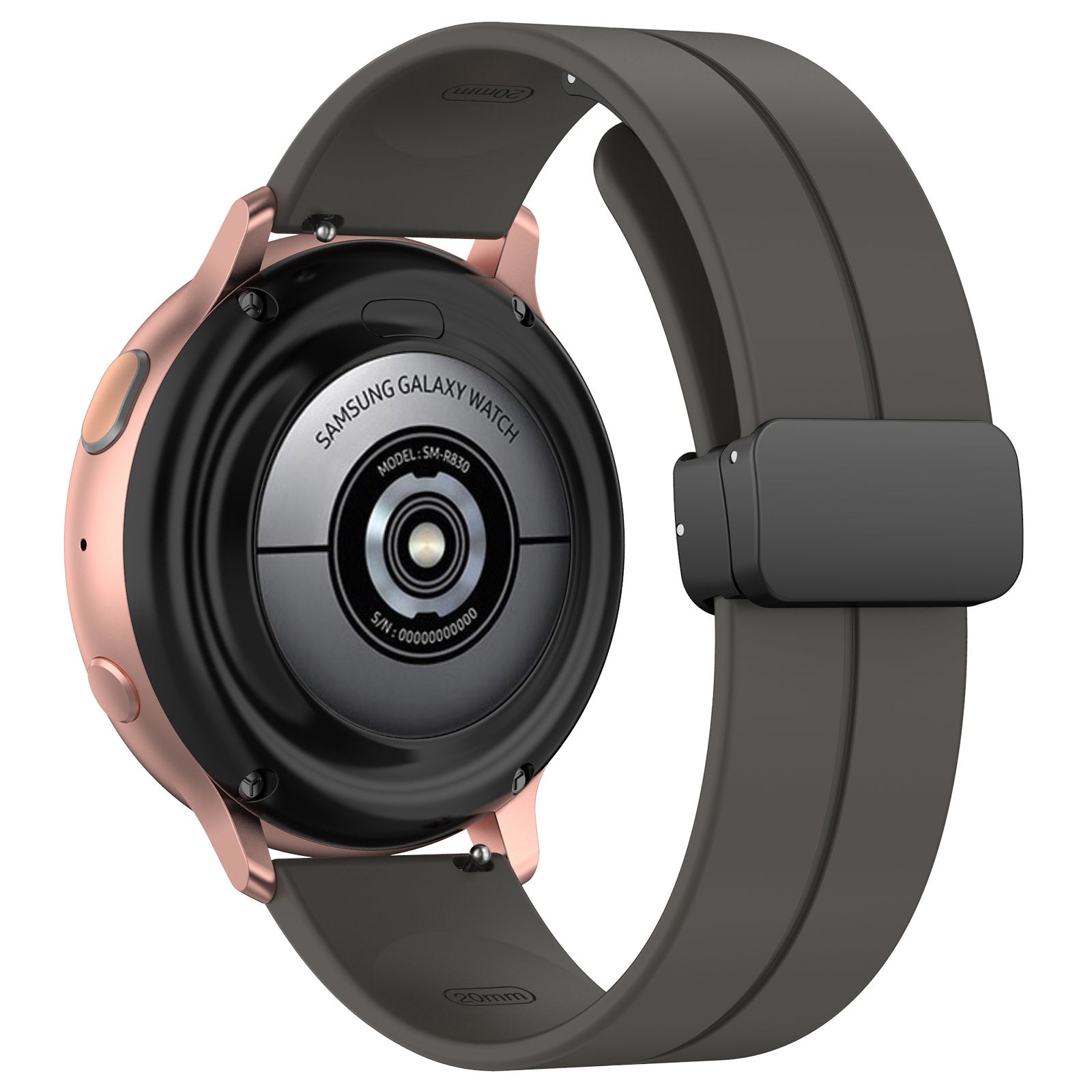 Bracelet silicone avec boucle Amazfit Active 2 (gris foncé)
