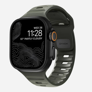 Nomad Bracelet silicone sport Apple Watch (vert cendré)