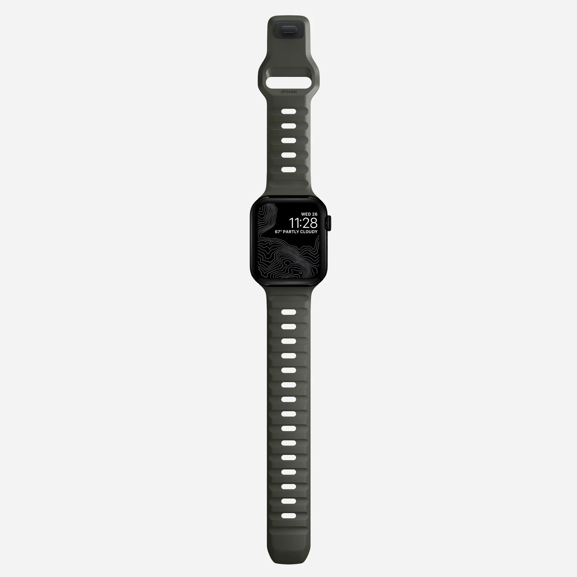 Nomad Bracelet silicone sport Apple Watch (vert cendré)