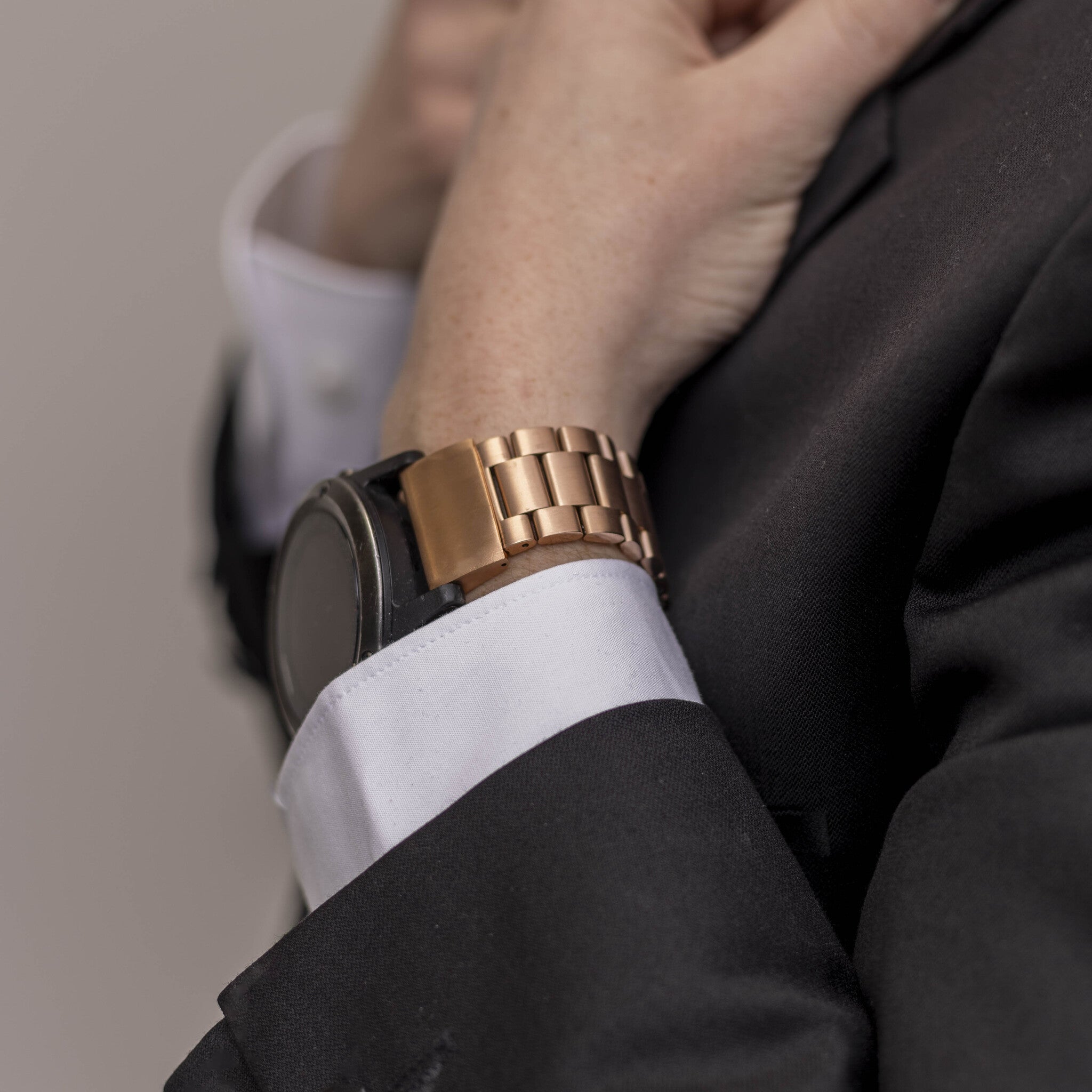 Bracelet acier Garmin Instinct 2 (rose or)