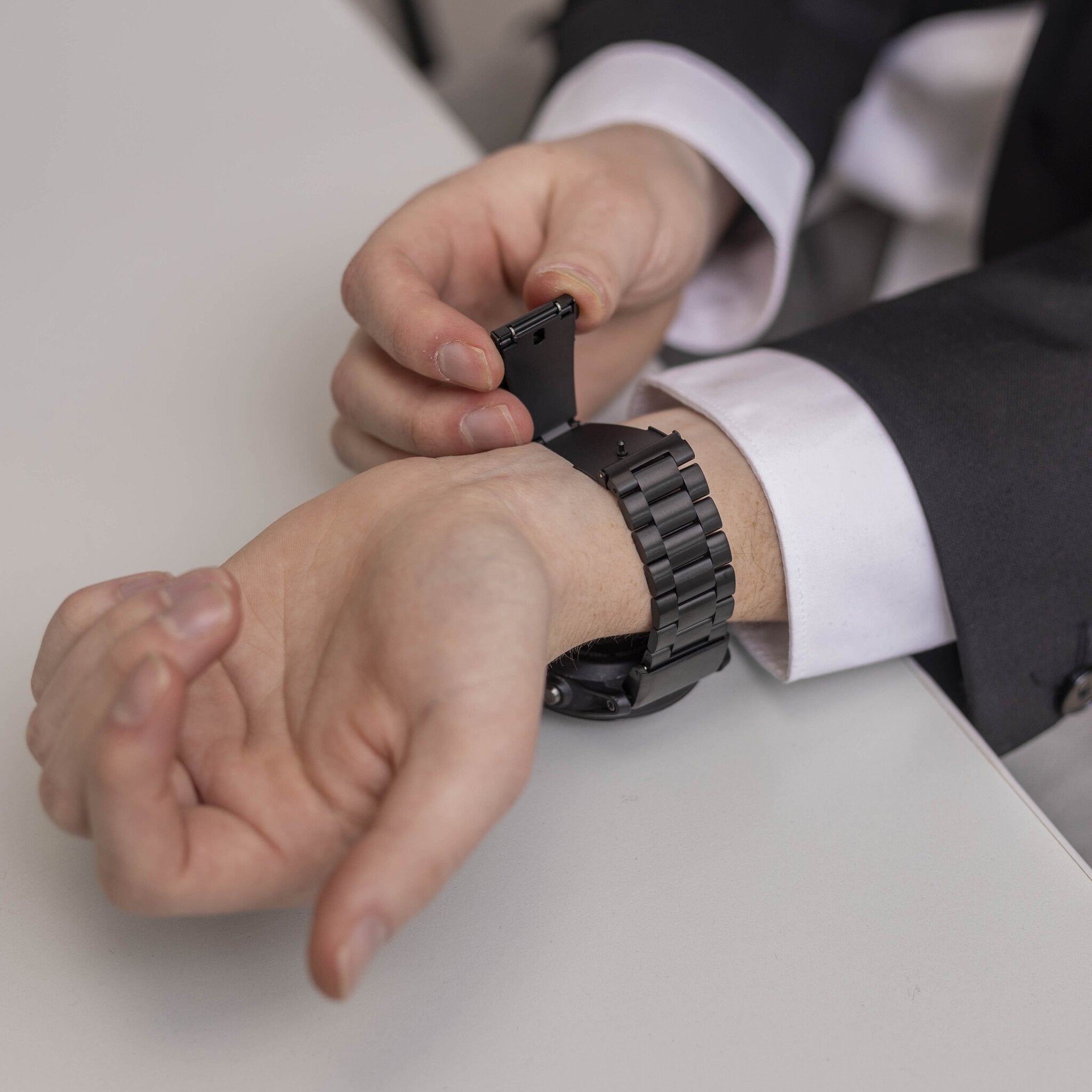 Bracelet acier Garmin Approach S70 - 47mm (noir)