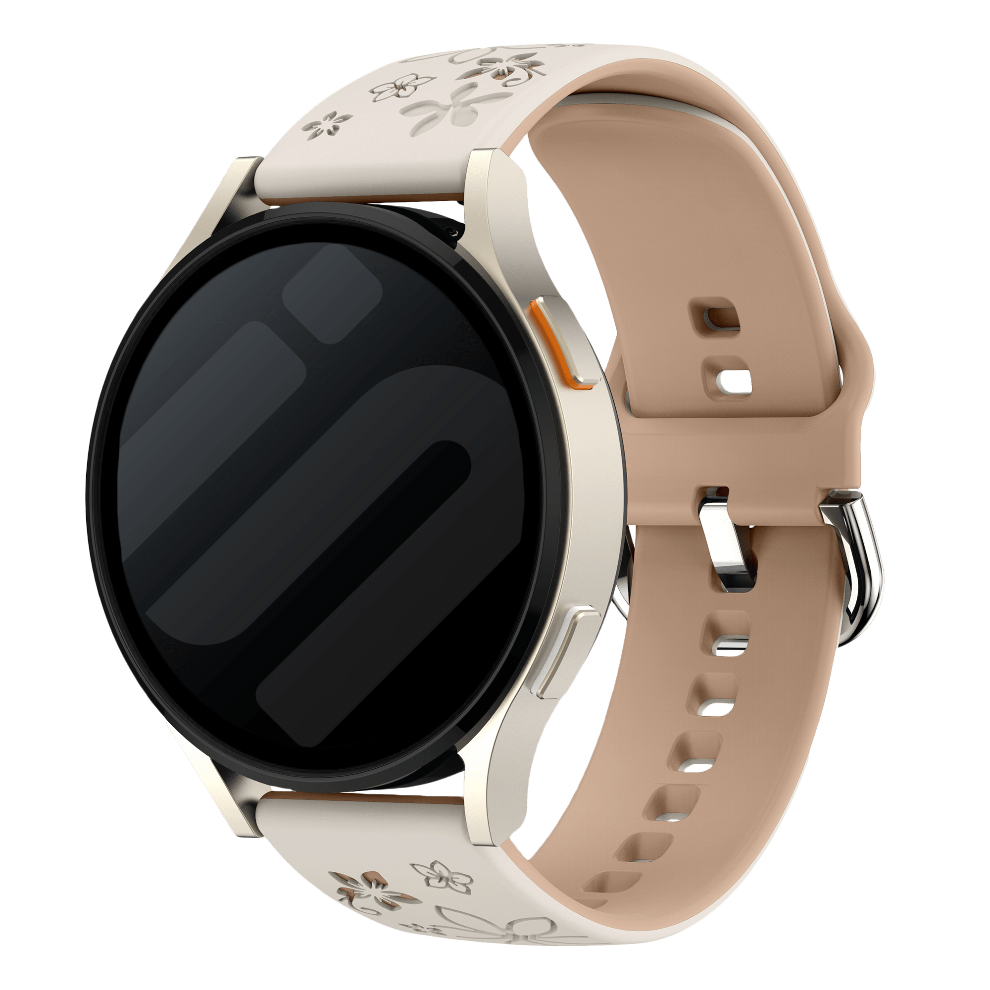 Bracelet silicone 'Fleur' Amazfit GTS 4 (lumiere stellaire/beige)